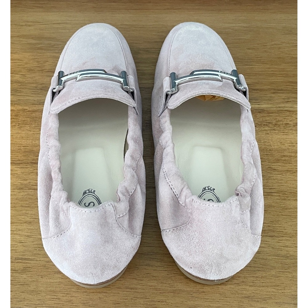 TOD's Women Pink Suede 79A Moccasino Doppio Slip on Loafer shoe, Sz 40 - Picture 5 of 9
